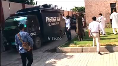 A PTI worker fainted in prisoners van outside court