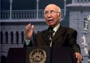 America gives assurance not to drone during dialogue process - Sartaj Aziz