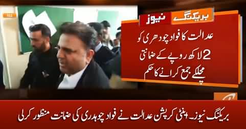 Anti-corruption court approves Fawad Chaudhry's bail