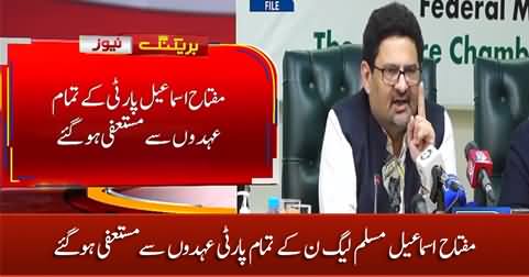 Breaking News: Miftah Ismail resigned from all party positions 