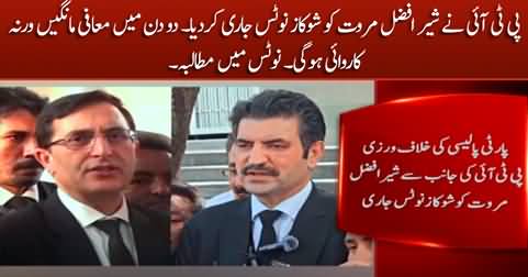 Breaking News: PTI issues show-cause notice to Sher Afzal Marwat