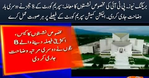 Breaking News: Supreme Court's 8 judges once again issued explanation on reserved seats issue