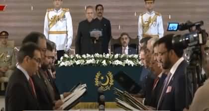 Caretaker PM Anwar Ul Haq's Cabinet Takes Oath From President Arif Alvi