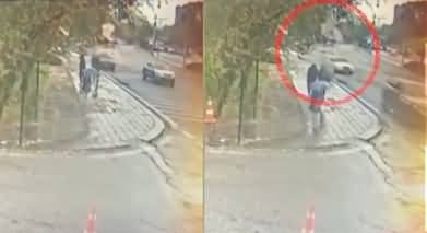 CCTV footage of blast outside foreign office in Ankara, Turkey