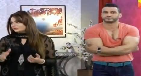 Check Out The Shameful Dressing of Saadia Imam's Husband in Live Morning Show