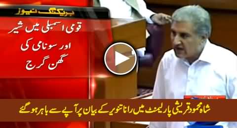 Clash Between Shah Mehmood Qureshi & Rana Tanveer in Parliament, Shah Mehmood Goes Out of Control