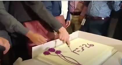 Constitutional Amendment Passed: Senator Faisal Vawda celebrates and cuts the cake with media members