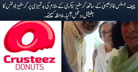 Crusteez Donuts official response to its employee's misbehavior with CJ Qazi Faez Isa