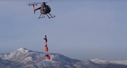 Deer fly through American state Utah's skies as wildlife officials track migration habits