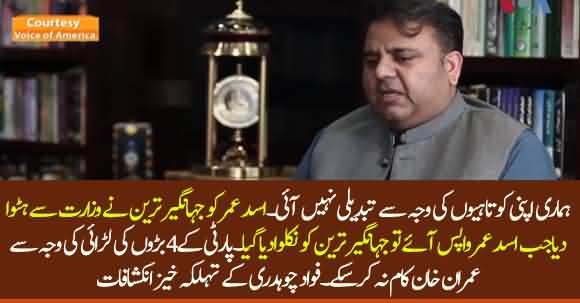 Differences Within Our Party Is A Reason Behind Imran Khan's Failure - Fawad Ch Claims