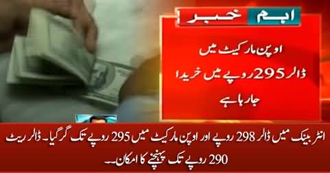 Dollar depreciates to 298 Rs in interbank market and 295 Rs in open market