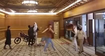 Exclusive video: Syrian rebels took furniture from presidential palace after 'capturing' Damascus