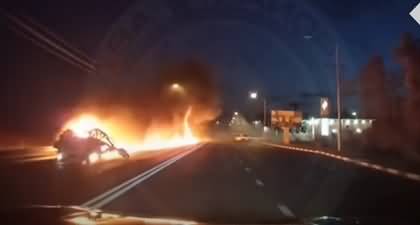 Exclusive Video: Ukrainian shells rained down on Russian motorway