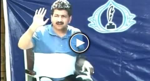 Hamid Mir Addresses the Journalists in Karachi Press Club Through Telephone