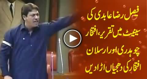 Historical Speech of Faisal Raza Abidi in Senate, Blasts Iftikhar Chaudhry and Arsalan Iftikhar