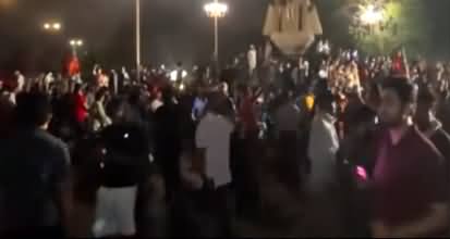 Huge number of PTI supporters stage sit-in in front of Core Commander House Lahore