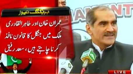 I Have Never Seen Such a Liar Like Imran Khan, Khawaja Saad Rafique Talking to Media