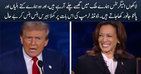 Immigrants are eating the dogs & cats of our country - Donald Trump's claim made Kamala Harris laugh