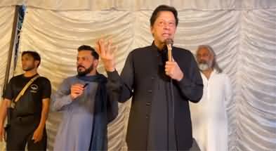 Imran Khan addresses party workers at Zaman Park before Iftar