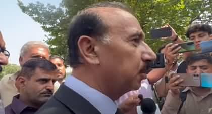 Imran Khan's lawyer Shoaib Shaheed talks to media about Imran Khan's case hearing