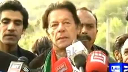 Imran Khan Talking to Media At Bani Gala Before Leaving For Lahore - 15th December 2014