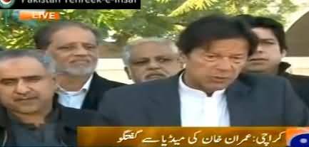 Imran Khan Talking to Media in Karachi - 7th January 2014