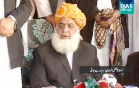 Imran Khan Wants Bloodshed in Islamabad - Maulana Fazal ur Rehman Talking to Media