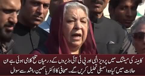 Journalist asks Dr. Yasmin Rashid about Pervaiz Elahi's clash with PTI ministers in cabinet meeting