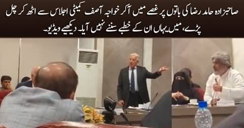 Khawaja Asif got angry on Sahibzada Hamid Raza in NA committee meeting