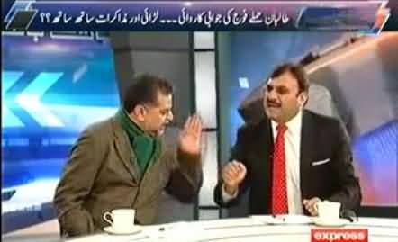 Live Fight Between Zaeem Qadri and Shaukat Basra, Abusing The Leaders of Eachother