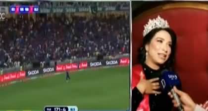 Miss Pakistan World Wajiha Ahsan announced to dedicate her crown to Pak cricket team if they beat India