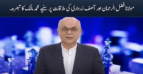 Muhammad Malick's comments on Asif Zardari and Maulana Fazlur Rehman's meeting