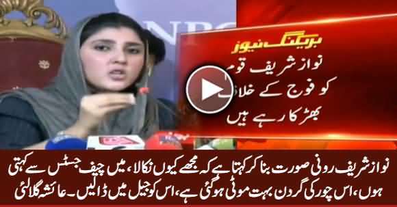 Nawaz Sharif Choor Ki Gardan Bohat Moti Ho Gai Hai, Is Ko Jail Mein Daalein - Ayesha Gulalai