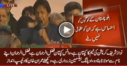 Nawaz Sharif Is Captain of Corruption Team, Fazal ur Rehman Is Vice Captain - Imran Khan