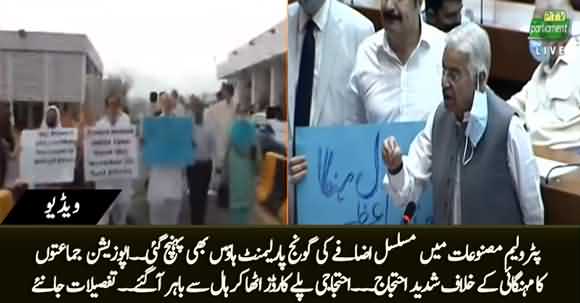 Opposition Staged Protest Against Increase in Petrol Prices, Boycotted Assembly Session