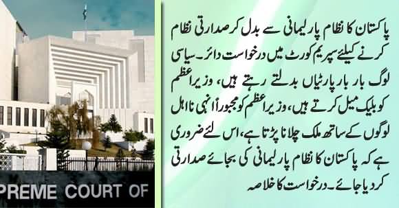 Petition Filed In Supreme Court For Referendum On Presidential System In Pakistan