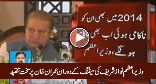 PM Nawaz Sharif Criticizes Imran Khan & His Movement During Meeting