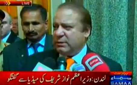 PM Nawaz Sharif Criticizing Imran Khan in His Media Talk in London - 13th November 2014