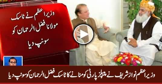 PM Nawaz Sharif Gives Task to Fazal ur Rehman to Woo Peoples Party