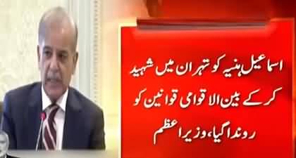 PM Shehbaz Sharif's big statement on Ismail Haniya's martyrdom