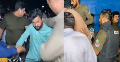 Police arresting PTI supporters around jalsa venue in Lahore