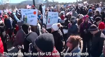 Protests against Donald Trump take place in USA on Presidents Day