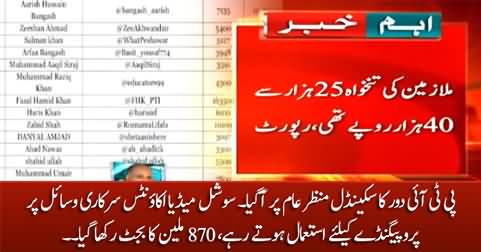 PTI government's scandal emerged: Millions of govt funds used for propaganda on social media