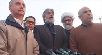 PTI leaders media talk after meeting Imran Khan in Adiala jail