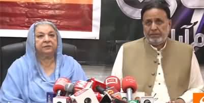 PTI leaders Yasmin Rashid and Mian Mehmood ur Rasheed's press conference