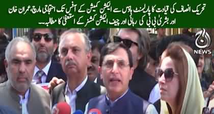 PTI leadership's protest march outside parliament house, demanded resignation of chief election commissioner