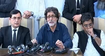 PTI's Rauf Hassan's first press conference after release from jail along with PTI leaders