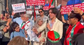 PTI supporters protest against Imran Khan's arrest at 10 Downing Street London