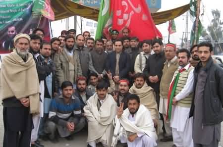 PTI Workers Sit-in Against NATO Supply & Drone Strikes Completes 33 days