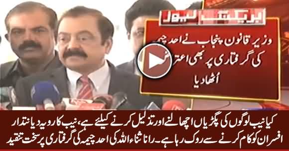 Rana Sanaullah Bashing NAB on Arresting Ahad Cheema